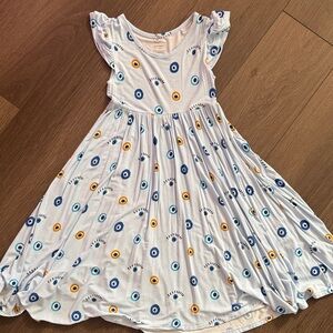 Posh Peanut Girls White Eyelet Print Twirl Dress